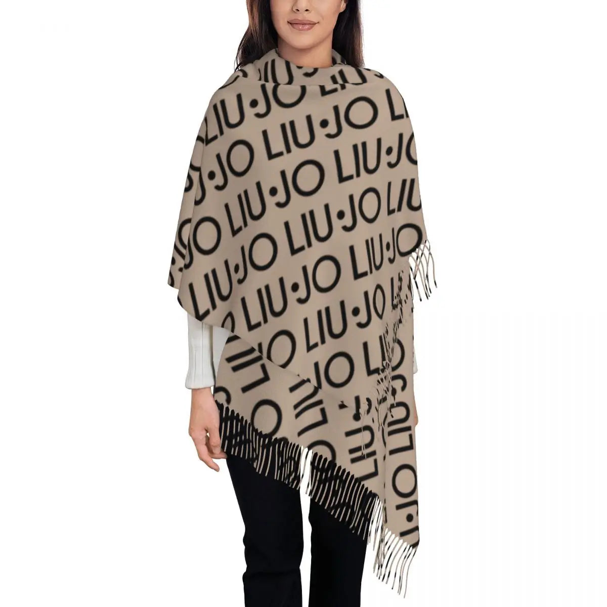 Liu Jo Scarf for Womens Winter Fall Shawl Wrap Luxury Brand Italian Long Shawl Scarf for Daily Wear