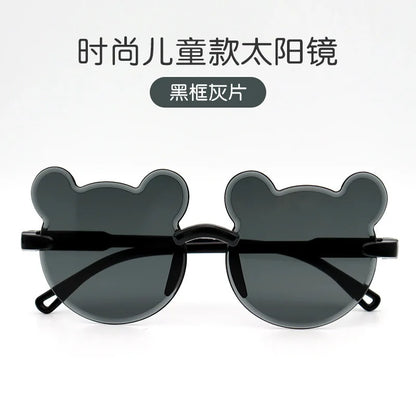 Kids Sun Sunglasses Bear Shape Children Glasses Trendy Girls Cartoon Eyeglasses Shades Driver Anti-Glare Boys Cartoon Sunglasses